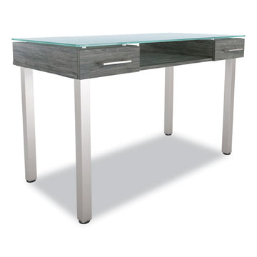 Union & Scale™ Prestige Glass Writing Desk, 47.1" X 23.5" X 29.5", Gray freeshipping - TVN Wholesale